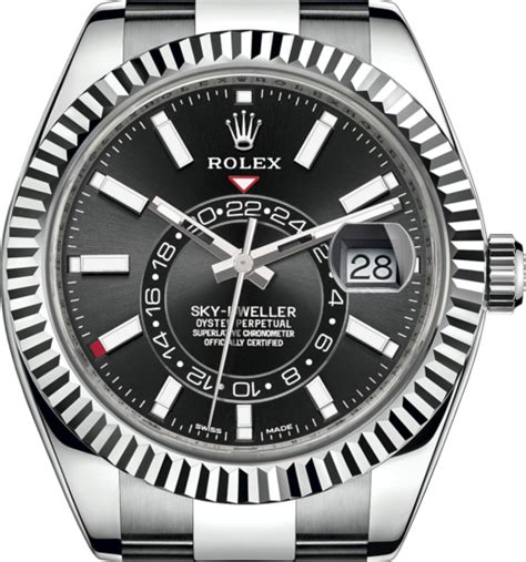 rolex sky dweller black face steel